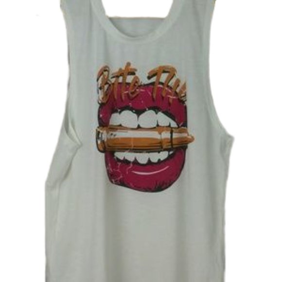 Tops - Bite the bullet lipstick racerback tank top L